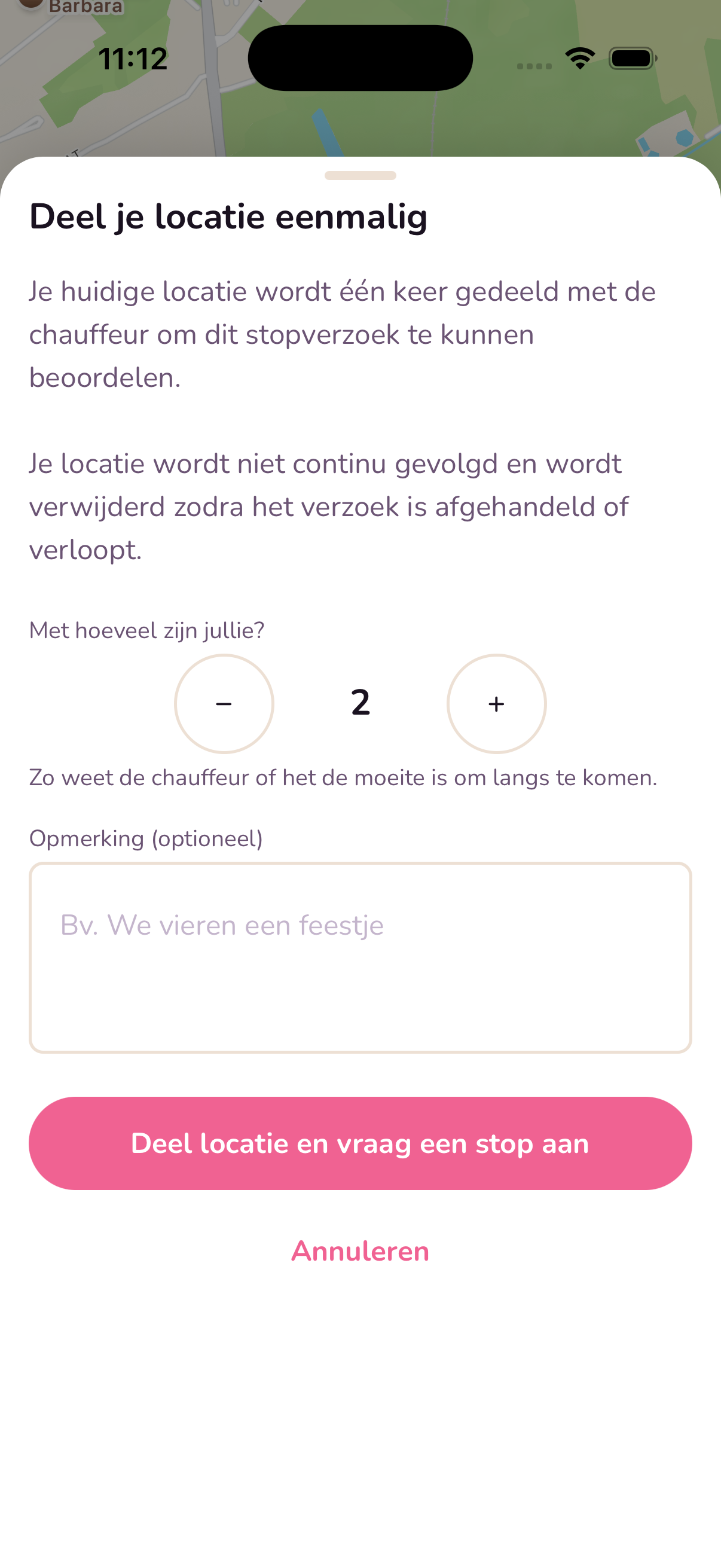 Een tussenstop aanvragen in de N'ice app
